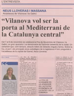 "Vilanova vol ser la porta al Mediterrani de la Catalunya central"